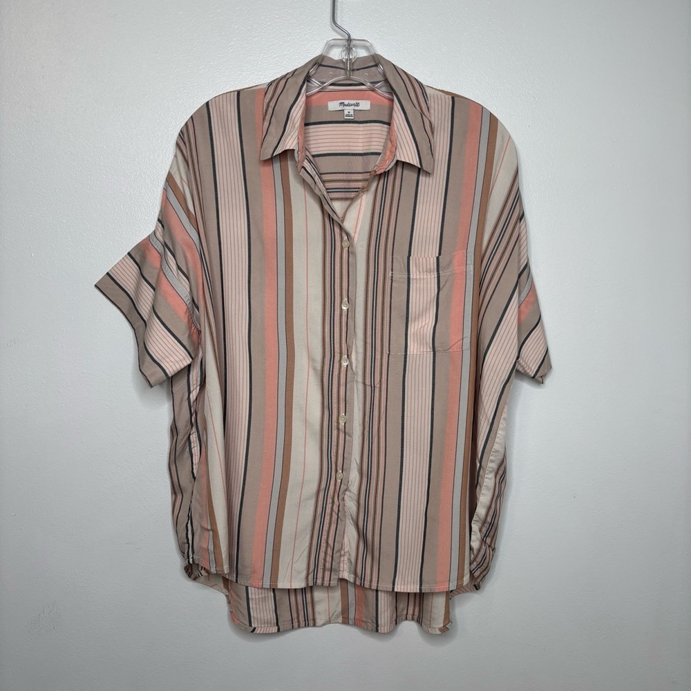 Madewell Courier Shirt in Aldwin Stripe Oversized Button-Up Top Women’s Medium - Picture 5 of 12